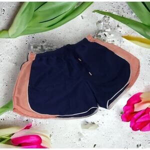 BCG Women's Athletic Shorts Navy Blue Pink White Drawstring Pockets Size Small